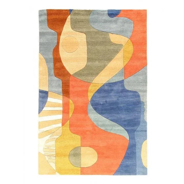 2020s Fine Hand Tufted Abstract Rug For Sale - Image 4 of 11