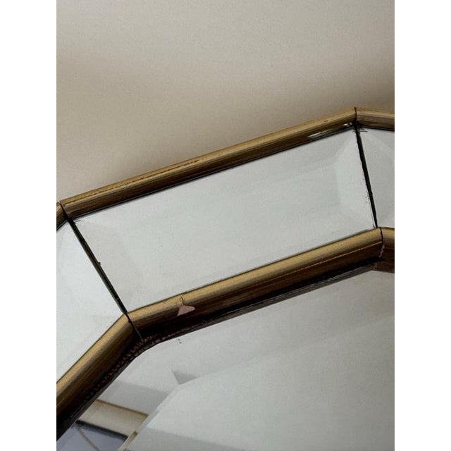 Wood Italian Giltwood and Faceted Glass Wall Mirror, 1980s For Sale - Image 7 of 12