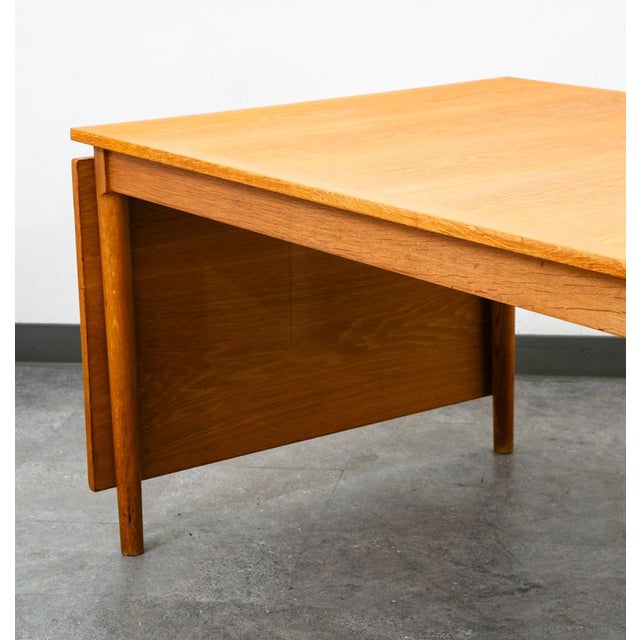 Wood Mid Century Danish Modern Dining Table Kurt Ostervig Oak Drop Leaf Slagelse 94" For Sale - Image 7 of 12