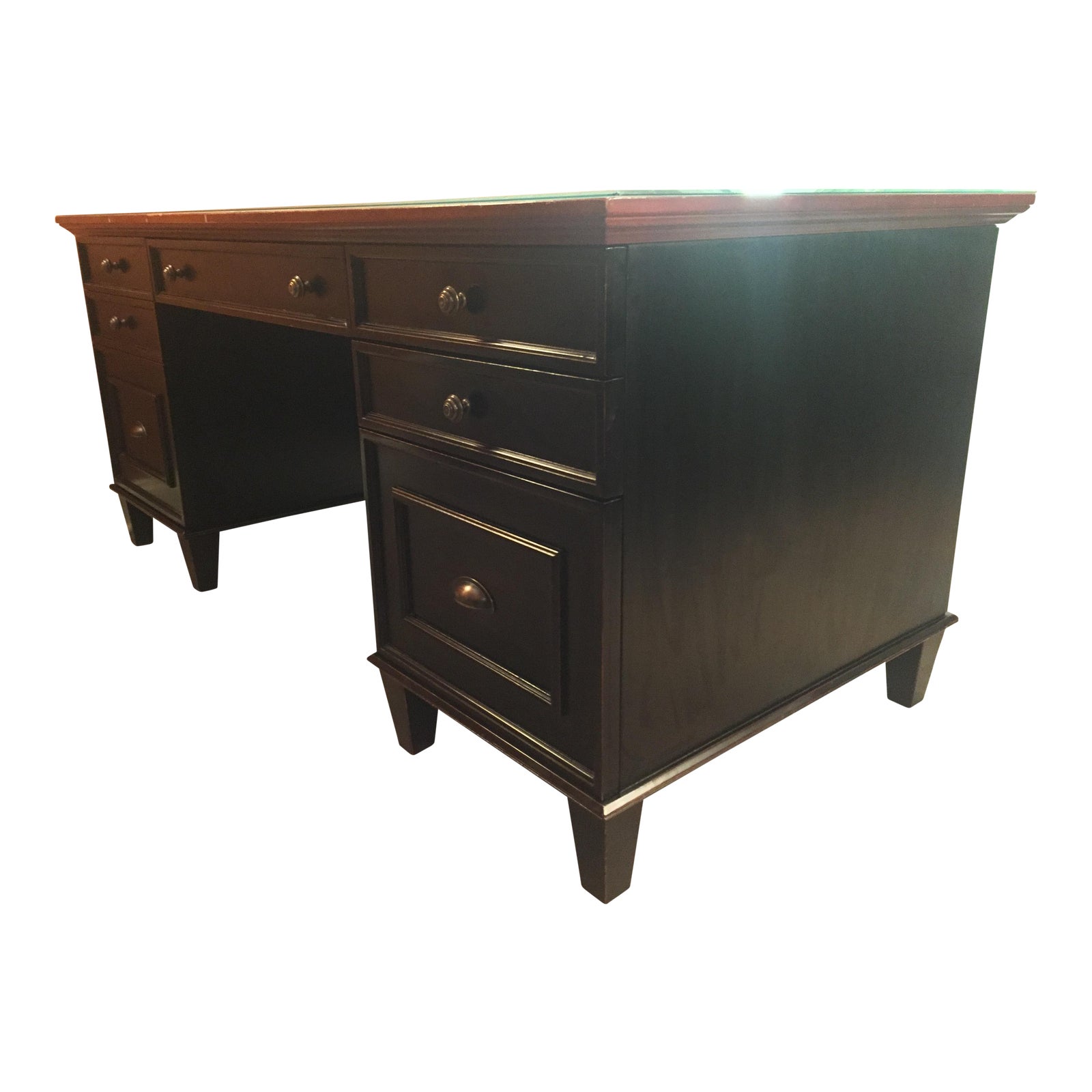 Black Arhaus Alderson Executive Desk with Oak Top Chairish