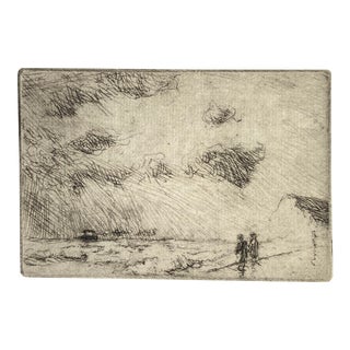 1928 Miniature Landscape Etching For Sale