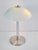Mid-Century Mushroom Table Lamp in Sandblasted Glass, Stainless Steel & Chrome, 1960s For Sale - Image 4 of 8