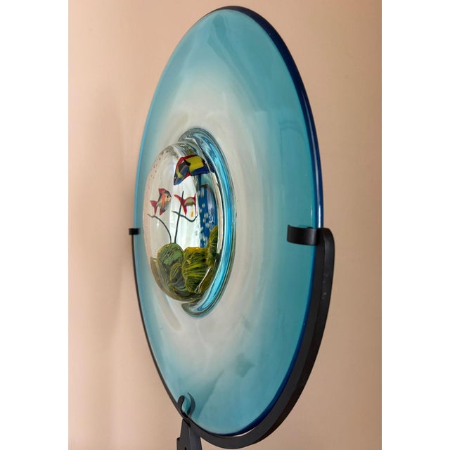 Vintage Murano Glass Disc Aquarium on Stand For Sale - Image 10 of 11