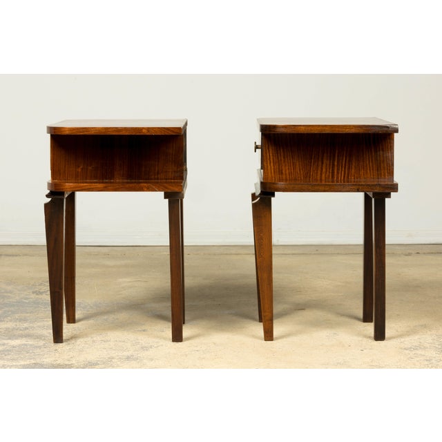 Pair of French Art Deco Rosewood Nightstands, 1930s For Sale - Image 10 of 15