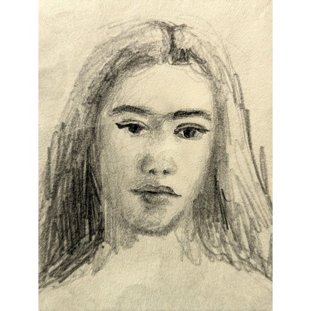 David Adickes Double Sided Early Modern Black & White Figurative Pencil Drawing Study of Doris, Mid 20th Century For Sale - Image 9 of 11