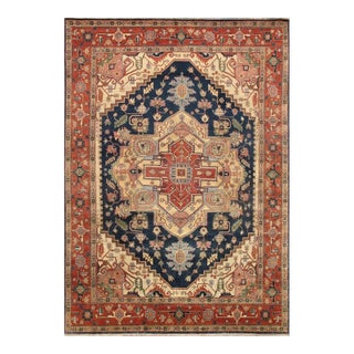 Serapi Wool Navy Area Rug- 8' 0'' X 10' 1'' For Sale