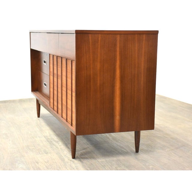 Mainline by Hooker 1960s Refinished Walnut and Cane Dresser by Hooker For Sale - Image 4 of 10