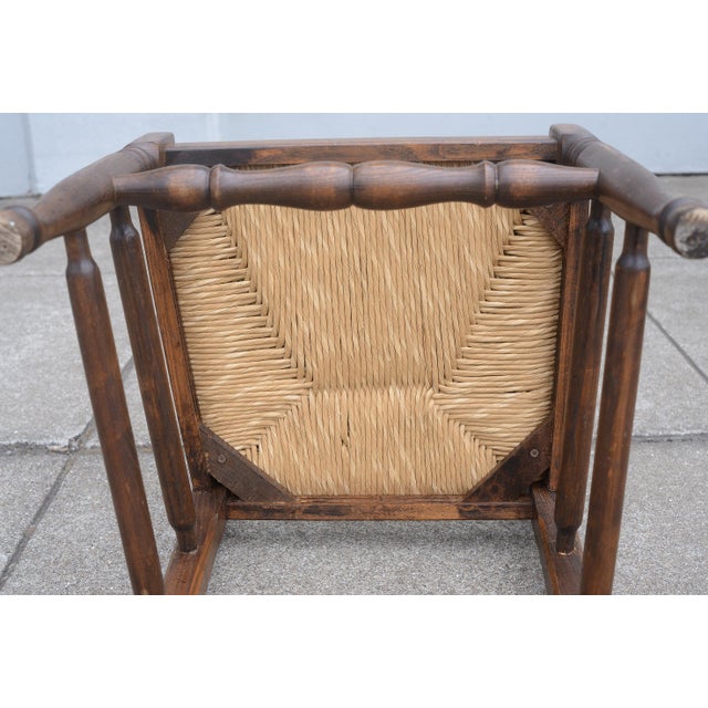 Antique English Ladder Back Rush Seat Dining Chairs - Set of 6 For Sale - Image 16 of 17