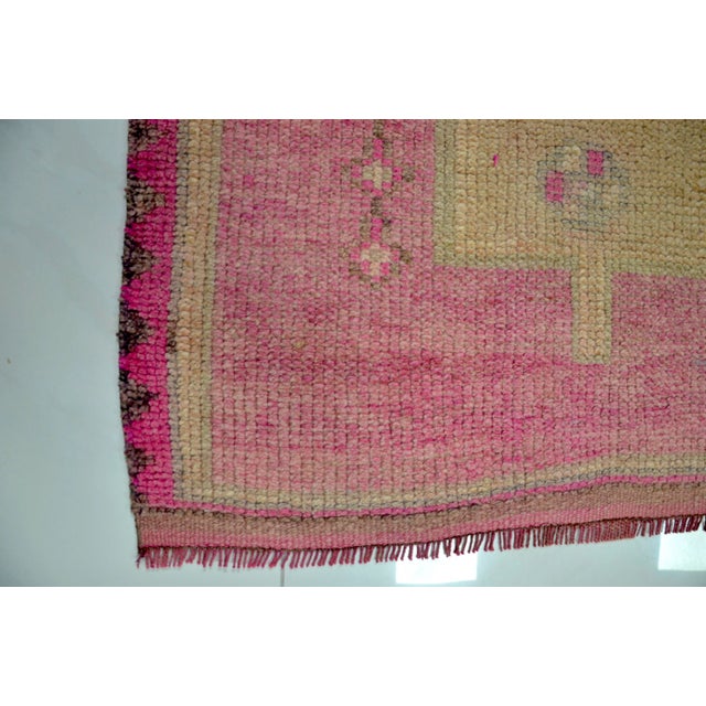 Vintage Pink Turkish Corridor Handmade Runner For Sale - Image 9 of 11