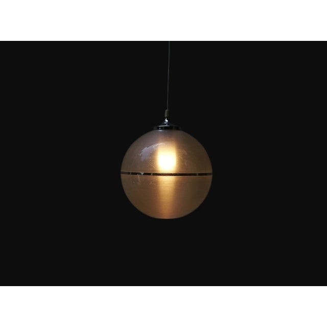 Plastic Vintage Italian Space Age Pendant Light in Acrylic Glass, Chrome and Steel, 1970s For Sale - Image 7 of 12