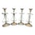 Set of Four Antique Victorian Neoclassical Revival Lyre-Shaped Candlestick Holders Silver Plate, Sheffield For Sale
