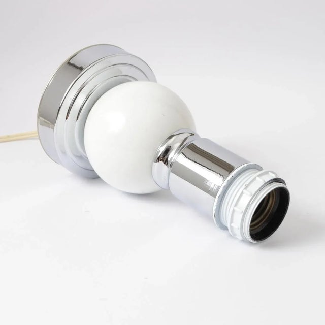 Vintage White and Chrome Table Lamp from Massive, 1970s For Sale - Image 6 of 8