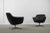 1970s Set of Scandinavian Vintage Black Swivel Chairs, 1970s For Sale - Image 5 of 17