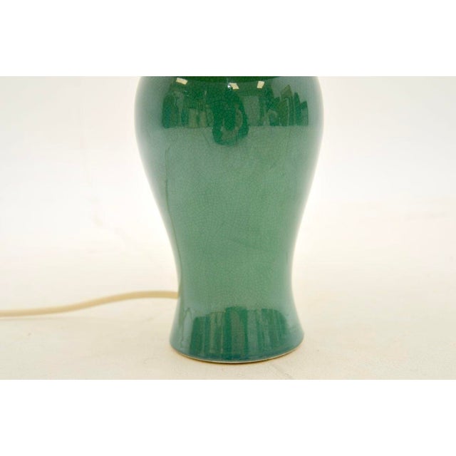 1970s Vintage Green Ceramic Table Lamp, 1970 For Sale - Image 5 of 6