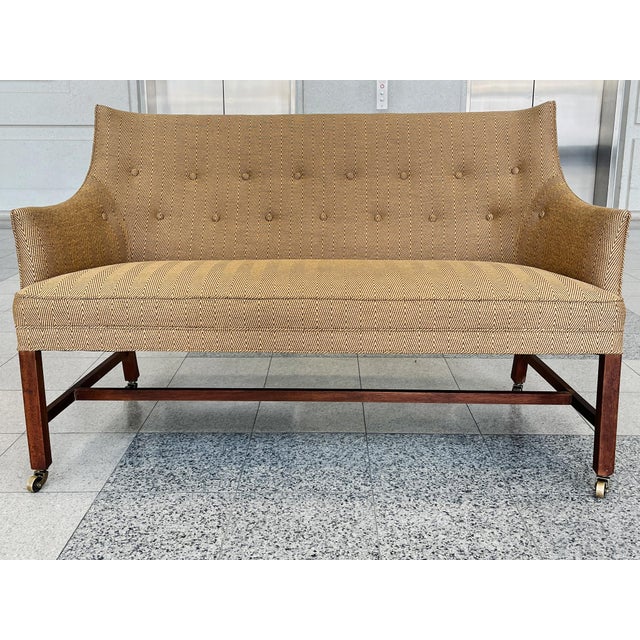Mid-Century Modern 1940s Danish Modern Settee in the Style of Finn Juhl For Sale - Image 3 of 15