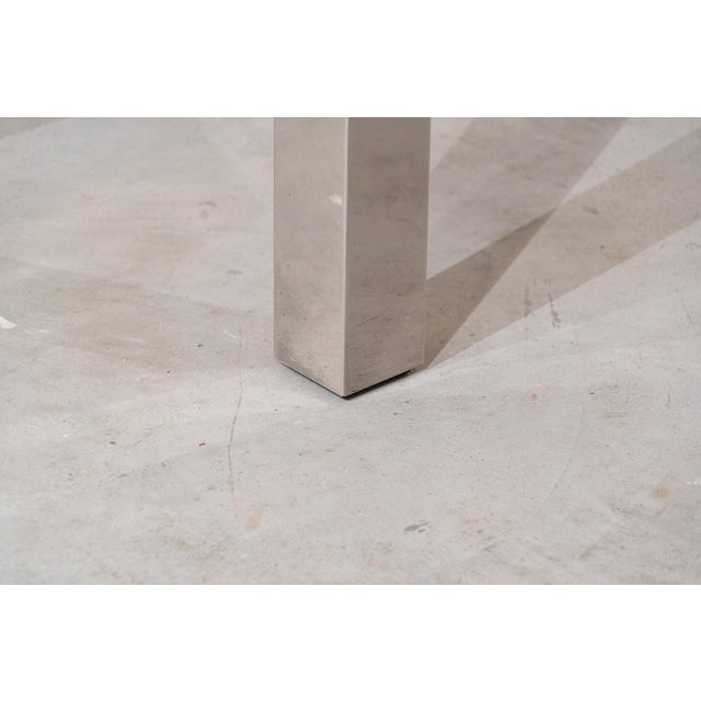 Wood Extendable Dining Table in Stainless Steel and Walnut, 1970s For Sale - Image 7 of 13