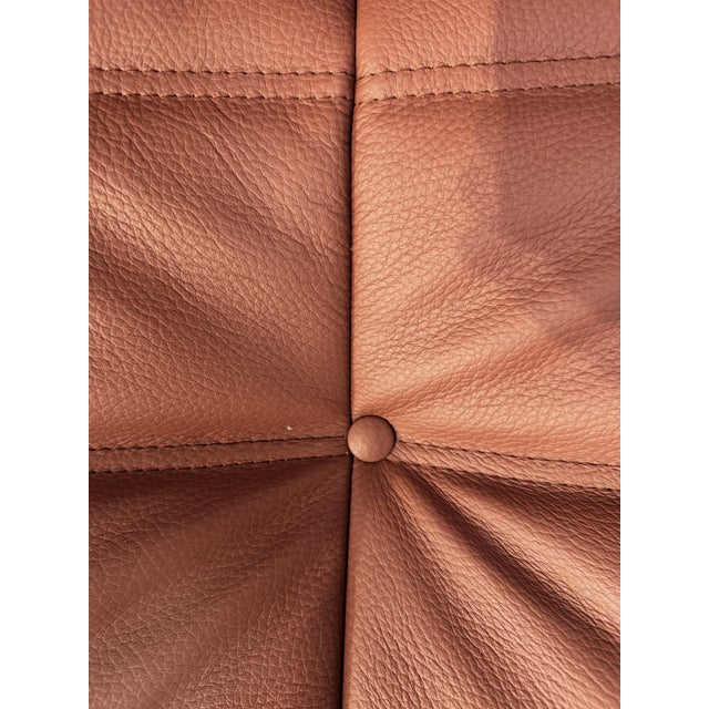 Ligne Roset French Togo Sofa in Thick Cognac Cow Leather by Michel Ducaroy for Ligne Roset For Sale - Image 4 of 15