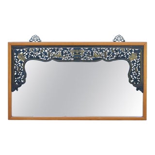 Chinese Mirror With Antique Carving Grapevine Wealth For Sale