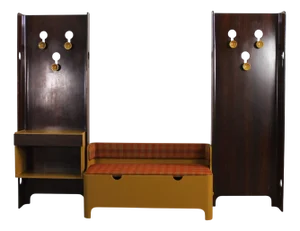 Entrance Set in Plywood and Fabric by Carlo de Carli for Fiarm, 1960s, Set of 3