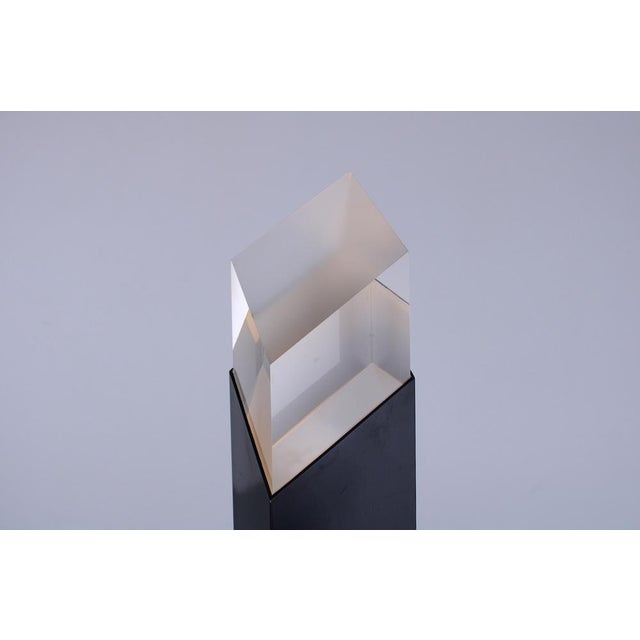 Metal Postmodern Black Metal Lucara 2 Prisma Table Lamp from Casandro, 1980s For Sale - Image 7 of 18