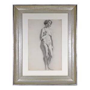 Antique Realist Graphite Nude Female Figure Study by Anne Neumark 1928