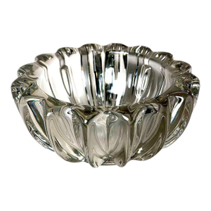 Mid 20th Century Art Deco French Molded Glass Bowl Attributed to Pierre D’Avesn