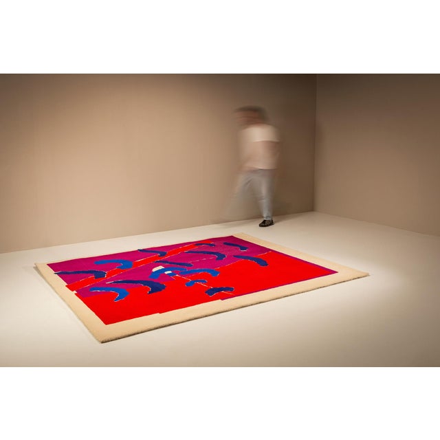 This monumental tufted wall tapestry was created by Dutch textile artist Anneke van der Heijden during the 1980s. Its...