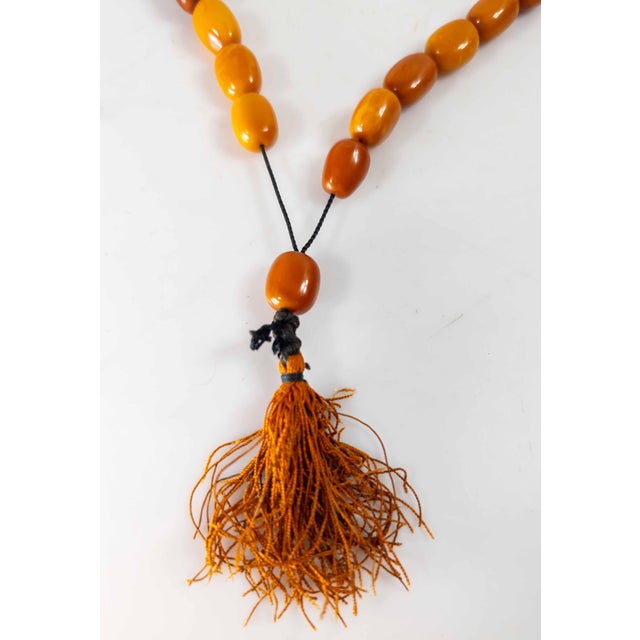 20th Century Butterscotch Egg Yolk Amber Prayer Necklace For Sale - Image 4 of 12