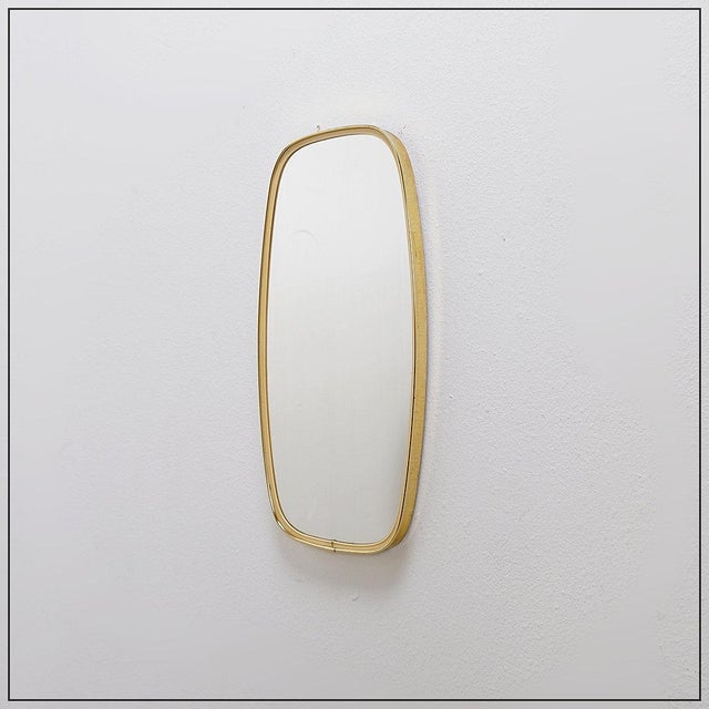 Mid-Century Modern Rearview Wall Mirror, 1960s For Sale - Image 3 of 11