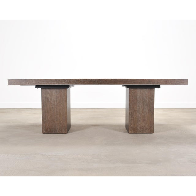 Bernhardt Linea Cerused Oak Modern Pedestal Dining Table 7.5 Ft For Sale - Image 17 of 17