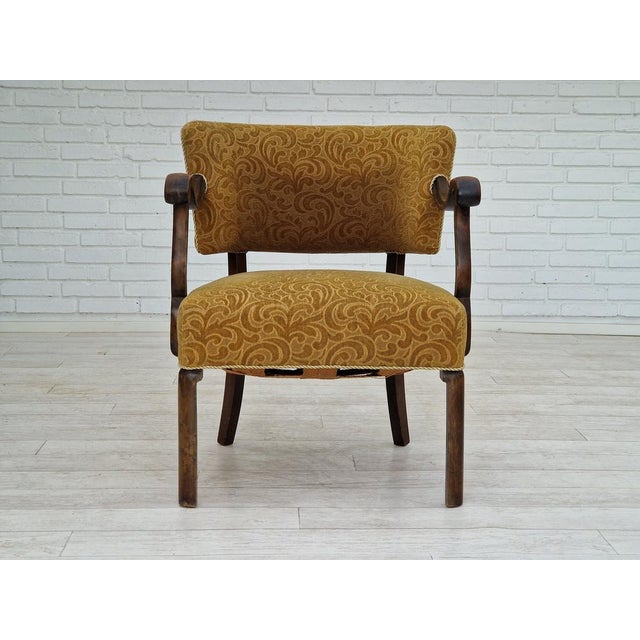 Scandinavian Ash Armchair with Green Upholstery, 1930s For Sale - Image 18 of 18