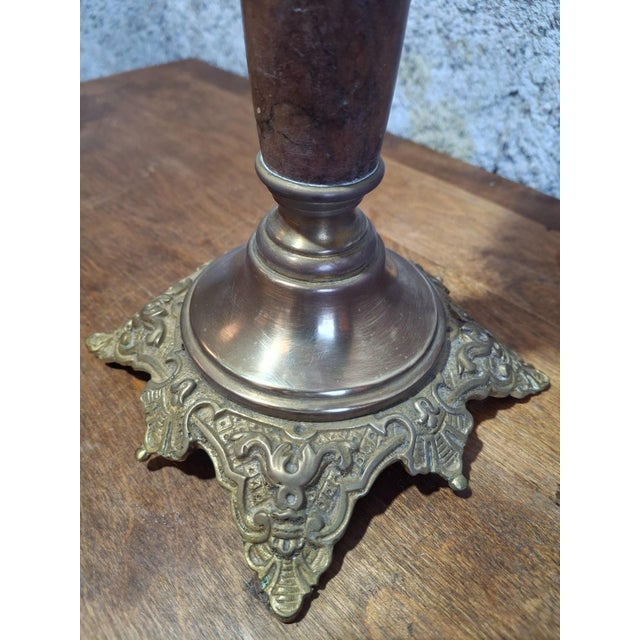 A beautiful napoleon iii period table oil lamp, late 19th century, offered in its original condition with a patina...