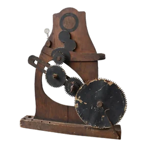 Vintage Wood Folk Art Kinetic Gear Sculpture, Circa 1930s