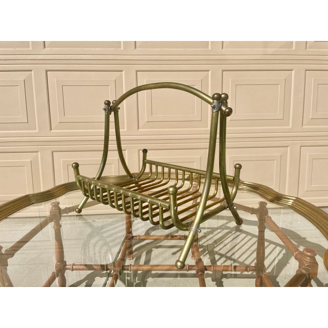 1960s Mid-Century Brass Magazine Rack For Sale - Image 13 of 13
