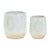 Modern Two Tone Porcelain Planter with Leaf Design (Set of 2) For Sale - Image 3 of 3