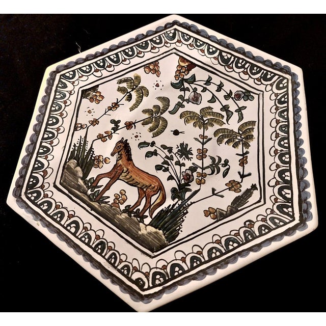 Hexagonal Plate from Barreira Condeixa Portugal S XVII, 1960 For Sale - Image 9 of 10