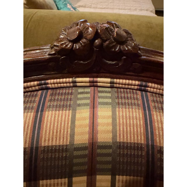 Wood Vintage Henredon Schoonbeck French-Style Barrel Back Bergère Chair Late 20th Century For Sale - Image 7 of 10