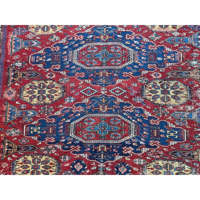 19th Century 6' X 9' Antique Worn Out Distrssed Caucasian Kuba Soumak Rug For Sale - Image 11 of 12