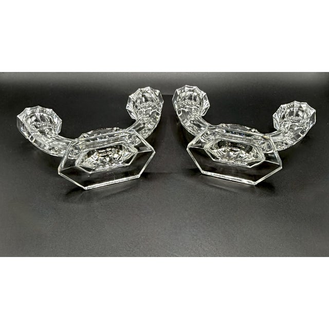 Imperial Crystal Twin-Arm Candelabra from Val Saint Lambert, Belgium, 1950s, Set of 2 For Sale - Image 13 of 18