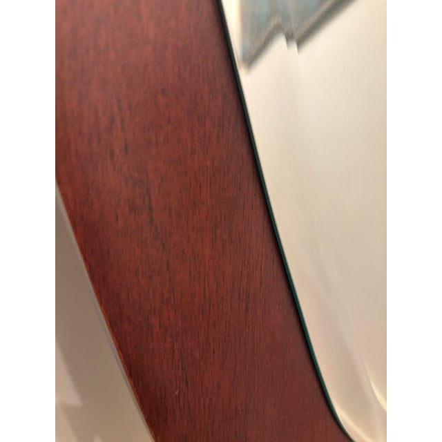 Modern Sculptural Modernist Wood & Metal Pedestal Floor Mirror – 70” For Sale - Image 3 of 5