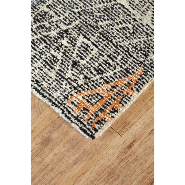 Arazad Tufted Rug, Tribal, Black/Apricot Orange/Teal Green, 8ft x 11ft ...
