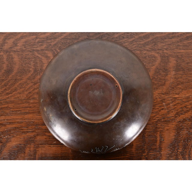Heintz Arts & Crafts Sterling Silver on Bronze Footed Bowl For Sale In South Bend - Image 6 of 9