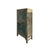 1990s Distressed Olive Green Rim Teal Blue Doors Storage Cabinet For Sale - Image 5 of 5