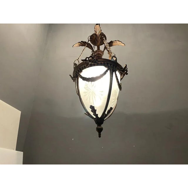Bronze Etched Glass Light Pendants, 1970s, Set of 2 For Sale - Image 10 of 11