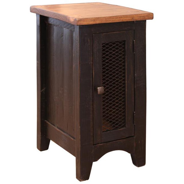 Greenview One Door Side Table - Distressed Black For Sale - Image 4 of 5