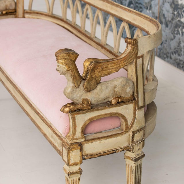 18th C. Italian Neoclassical Sphinx Sofa in Original Paint and Giltwood For Sale - Image 13 of 18