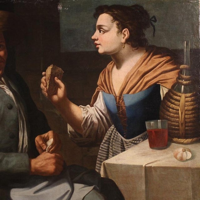 Lombard School Artist, Figurative Composition, 1670, Oil Painting on Canvas For Sale - Image 6 of 14