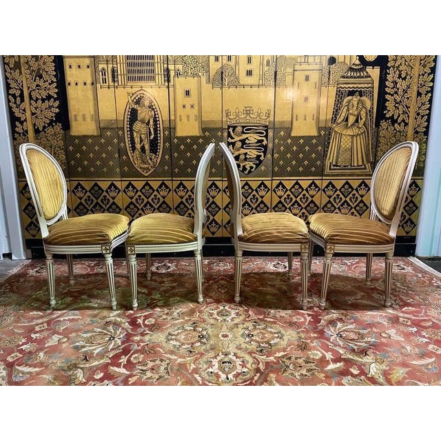Louis XVI Style Medallion Chairs, Set of 4 For Sale - Image 5 of 9