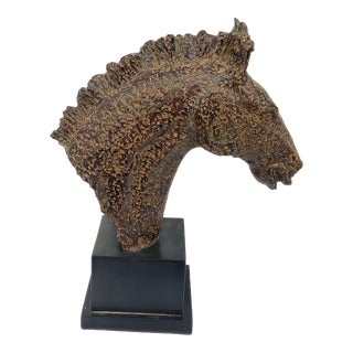 Large Late 20th Century Decorative Horse Head Statue Resin For Sale