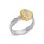 Contemporary 18K Yellow Gold Plated .925 Sterling Silver Diamond Cross Ring with Satin Finish (I-J Color, SI1-SI2 Clarity) - Ring Size 6 For Sale - Image 3 of 7